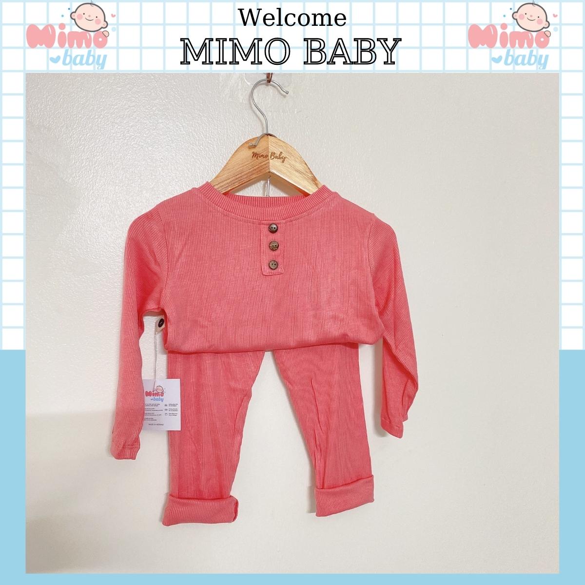 Set bộ quần áo cho bé MIMOBABY Quần áo thu đông cho bé trai,gái từ 7 đến17 kg kiểu trơn...