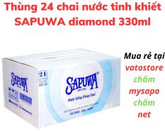 Thùng 24 chai nước tinh khiết SAPUWA diamond 330ml / Lốc 6 chai nước tinh khiết SAPUWA diamond 330ml