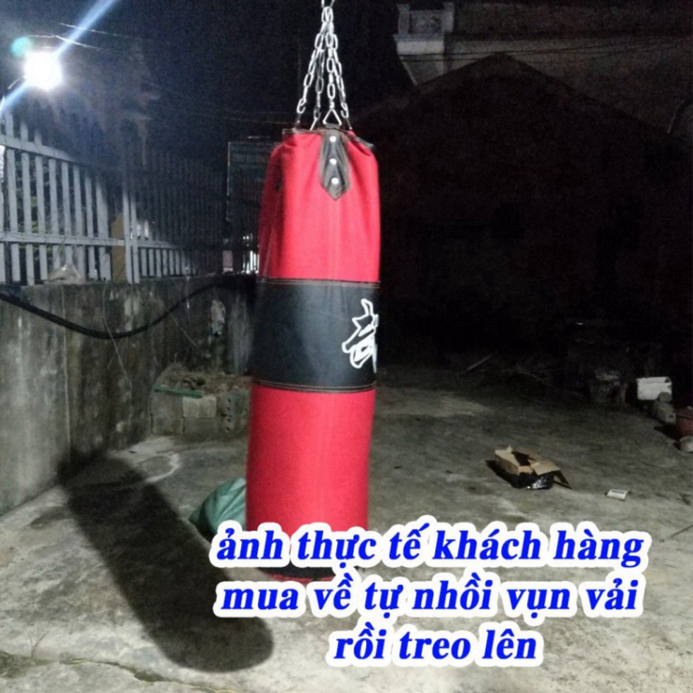 Vỏ Bao Cát Đấm Bốc Tập Võ Boxing MMA Dài 105cm hoặc 60cm Đường Kính 35cm hoặc 23cm + dây...