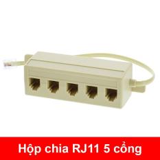 Bộ chia RJ11 5 cổng – Hộp chia cổng RJ11 1 ra 5 chia từ 1 cổng RJ11 ra 5 điện thoại để bàn dùng chung 1 tín hiệu