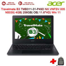 Laptop ACER Travelmate B3 TMB311-31-P49D NX.VNFSV.005 N5030| 4GB| 256GB| OB| 11.6″HD| Win11