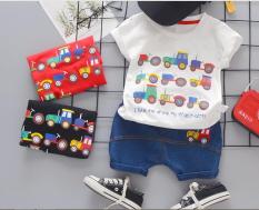 SÉT BỘ ÁO Ô TÔ KÈM QUẦN JEANS BÒ CHO BÉ TRAI BÉ GÁI ĐÁNG YÊU
