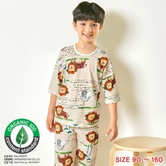 Đồ bộ lửng tay mặc nhà cotton giấy cho bé trai U2009 – Unifriend Hàn Quốc, Cotton Organic