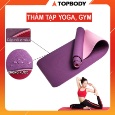 Thảm tập YOGA, GYM 1 lớp 8 mm, 2 lớp 6 mm cao cấp, gấp gọn, du lịch tiện lợi TOPBODY – THAMT02