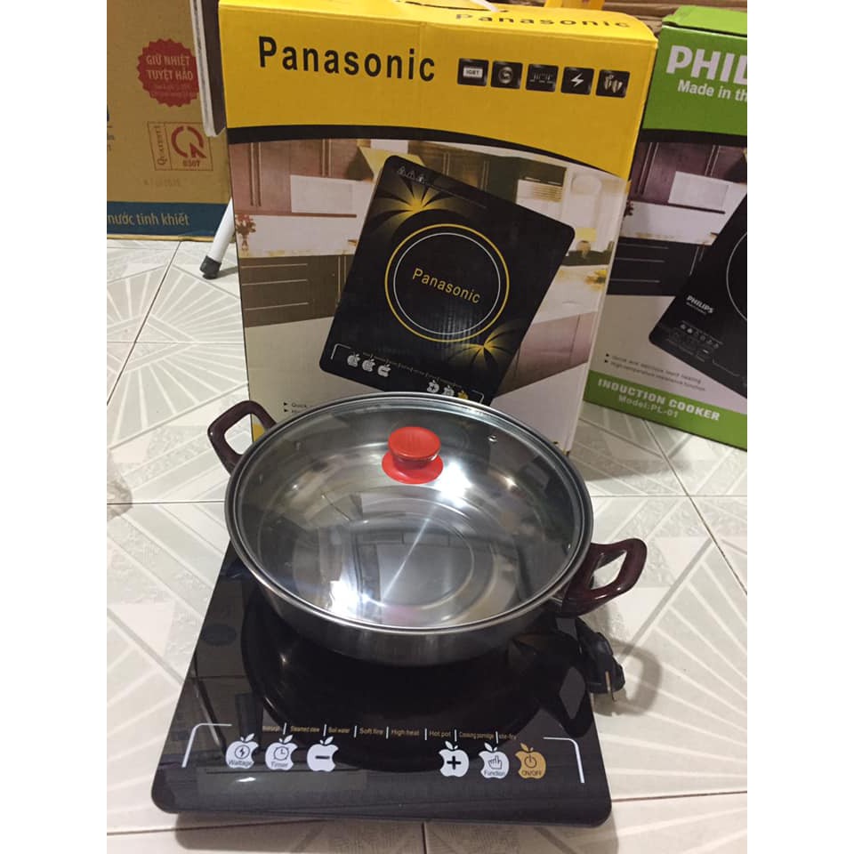 Bếp từ Panasonic tặng kèm nồi lẩu Bếp Từ Cảm Ứng Mặt Kính Chịu Lực Panasonic Thái Lan kèm nồi,...