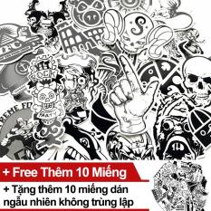 Sticker Trắng Đen – Gói 50 miếng dán tặng thêm 10 miếng