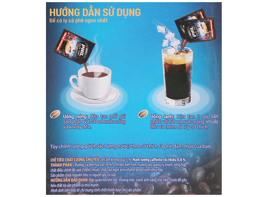 Cà phê hòa tan Phil Cafe Việt 2 in 1 240g HỘP ( 15 gói x 16g )