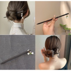 (Mới 2023) Trâm cài gỗ hoa lưu ly trắng rũ búi tóc hiện đại cổ trang Hanfu dễ thương mới Tatitava