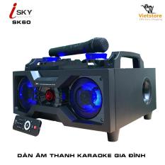 Dàn âm thanh tại nhà – dàn karaoke gia đình- loa vi tính công suất lớn hát karaoke âm thanh đỉnh cao có kết nối Bluetooth USB Isky – SK60 (Tặng kèm Micro không dây)