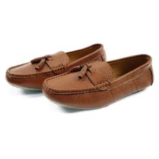 Giày Lười Cho Bé Trai Da Bò Thật Siêu Mềm Siêu Bền BY04A3 (Vàng)