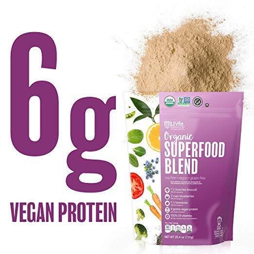 Bột rau siêu thực phẩm hữu cơ Livfit organic superfood 720gram