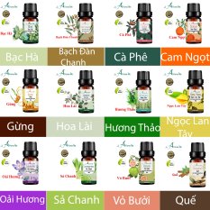 10ml Tinh dầu thiên nhiên nguyên chất Aromalife nhập khẩu Ấn Độ có chứng nhận tiêu chuẩn chất lượng, nhiều mùi lựa chọn: Sả chanh, Cam, Bưởi, Bạc Hà, , Quế, …