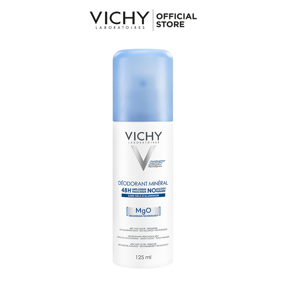 Xịt khử mùi & khô thoáng vùng da dưới cánh tay giàu khoáng Vichy Deodorant Mineral