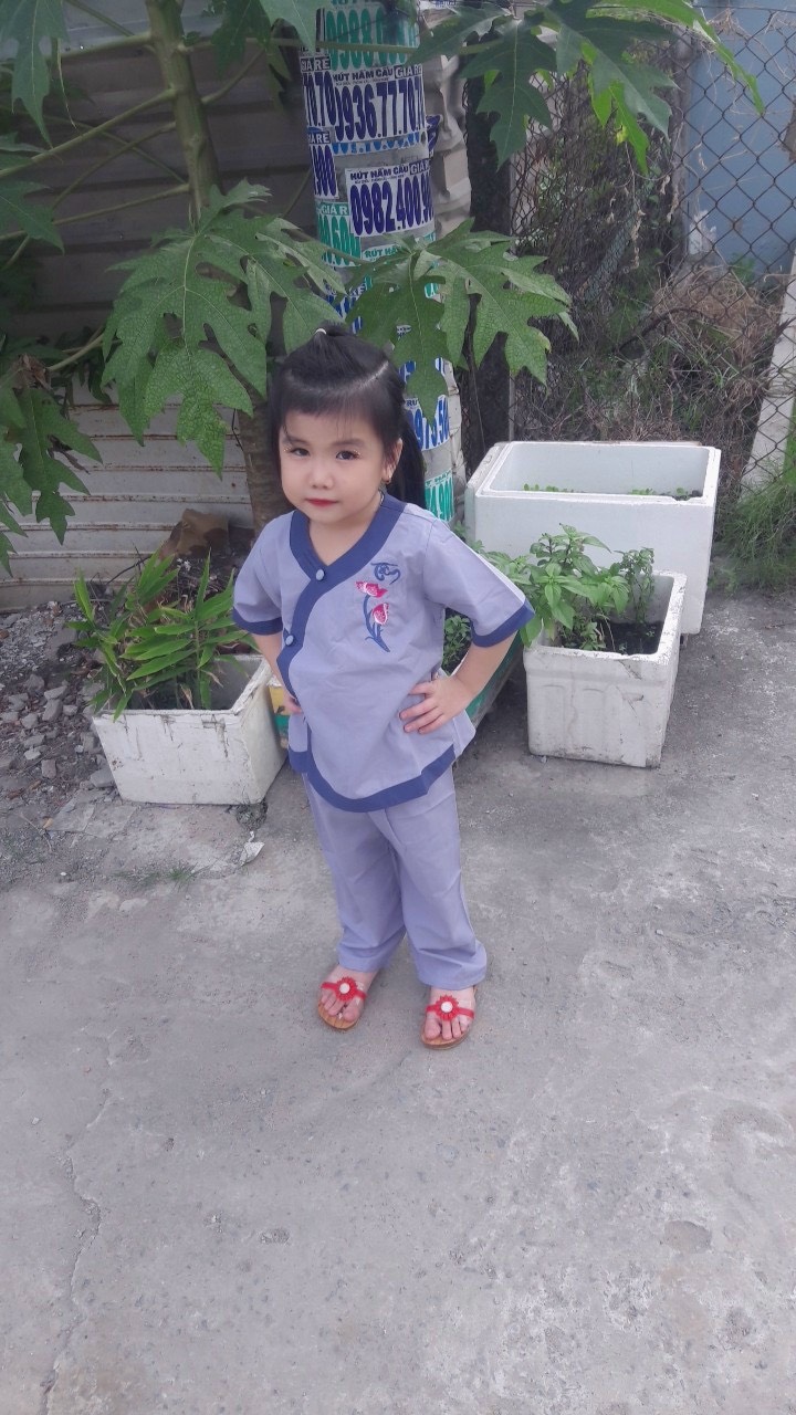 đồ lam đi lễ chùa cho bé mẫu tim phối