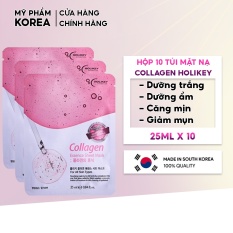 [NHẬP KHẨU HÀN QUỐC] Hộp 10 Túi Mặt nạ giấy chiết xuất từ Collagen làm căng & trắng da Holikey Hàn Quốc 25mlx10