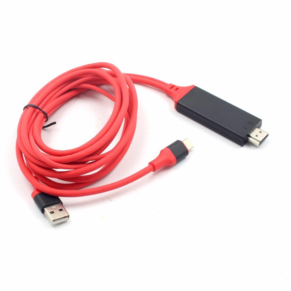 Cáp MHL Type-C to HDMI dài 2m hỗ trợ cổng sạc usb