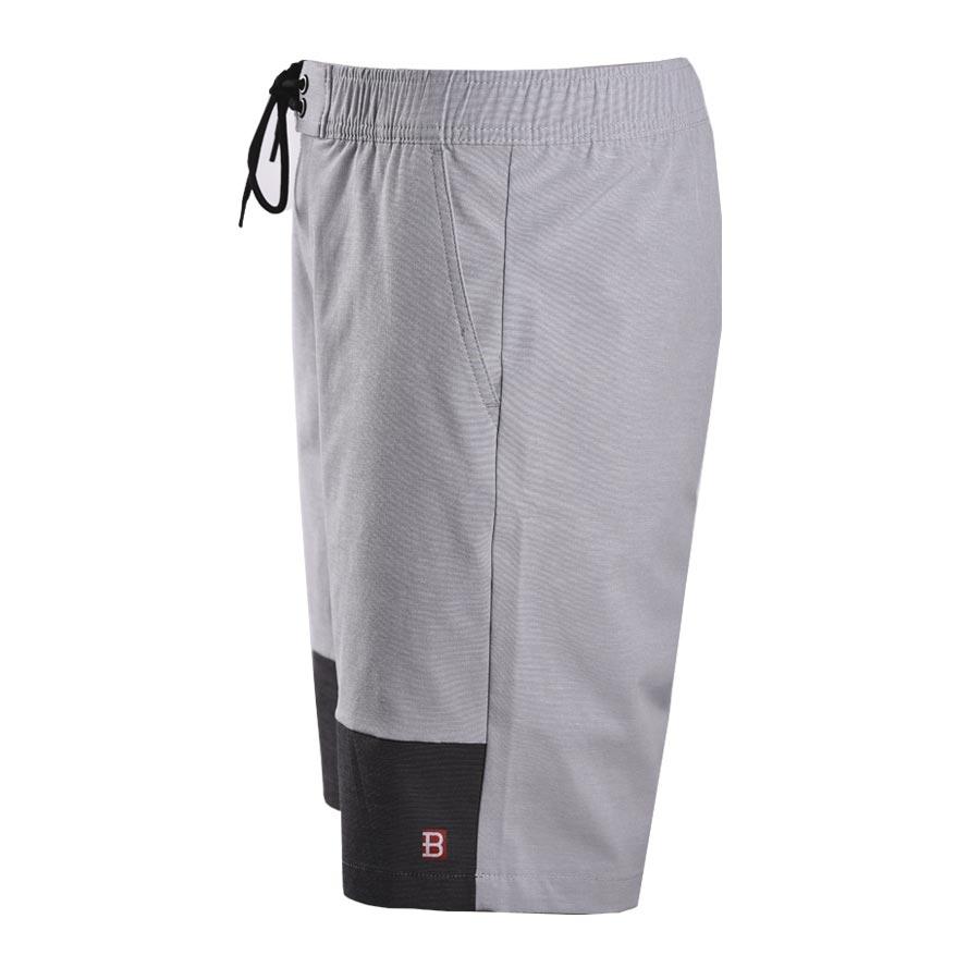 Quần short thể thao nam quần đùi thun nam polyester cao cấp Breli - BQS9011-1M-SLE (Trắng xám)