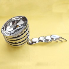 [ QUÀ ĐỈNH 0Đ ] Bộ 5 tô inox 2 lớp cách nhiệt Hoàng Gia cao cấp – TẶNG kèm 10 muỗng ăn lớn inox sáng bóng cao cấp TMI01 –