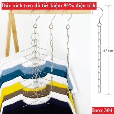 Dây phơi đồ treo móc quần áo Inox – Dây xích treo quần áo tiết kiệm 90% diện tích – Chất liệu Inox 304 không gỉ sét