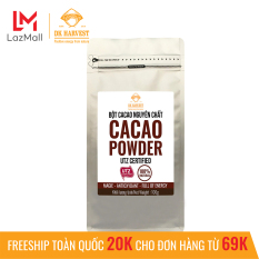 Bột Cacao nguyên chất cao cấp DK Harvest – Túi 100g – không đường, không pha trộn tạp chất, dễ tan, đậm đà
