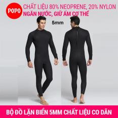 Bộ đồ lặn dày 5mm giữ ấm tuyệt đối với khóa kéo YKK cao cấp ngăn nước quần áo lặn biển thoáng khí, chống thầm nước cao cấp POPO Collection