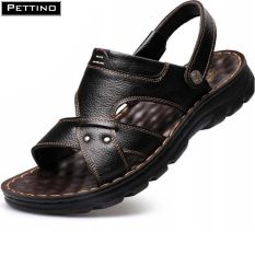 Sandal nam, dép quai ngang, dép nam da bò, không thấm nước, êm chân thoải mái PETTINO – LLPN01
