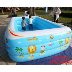 be boi cho be khuyen mai-Bể bơi phao trong nhà – gia đình ( tặng kèm bơm hơi), Hồ bơi phao cho bé cho trẻ em tập bơi, loại dày cao cấp cỡ lớn 210cm X 150cm X 60cm Tập bơi – Tập Bơi. Giá hấp dẫn khi mua online