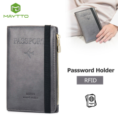 Maytto Ví Đựng Hộ Chiếu Túi đựng pasport Đa Năng Giá đỡ hộ chiếu RFID Túi đựng hộ chiếu thời trang PU mờ Túi du lịch Ví đựng vé Người tổ chức tài liệu Hộp đựng thẻ có dây kéo Passport Holder Zipper Wallet