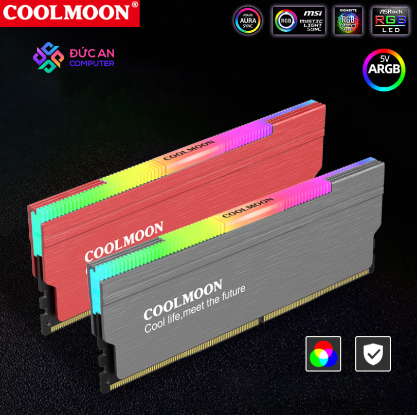 Tản Nhiệt Ram Led RGB Coolmoon RA-1 / Hỗ Trợ Đồng Bộ Hub Coolmoon và Mainboard