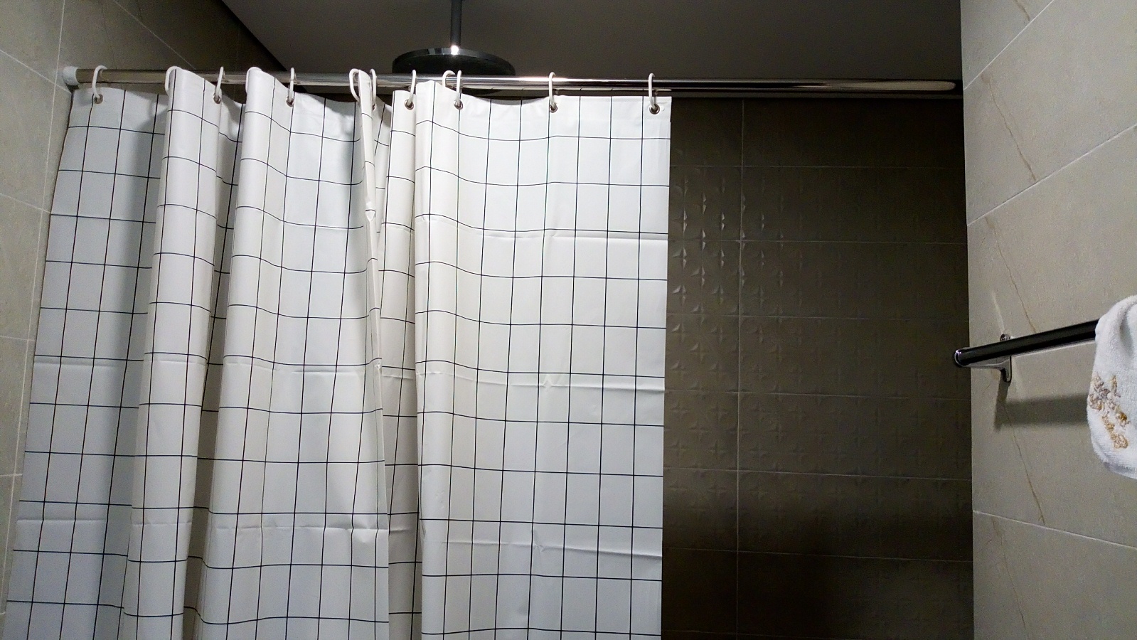 Rèm phòng tắm Không Thấm nước Caro Trắng, rèm nhựa chống thấm nhà tắm kẻ Caro