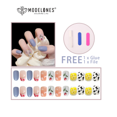 Buy 1 Get 1 Free Modelones Fake Nails With Glue Press On Nail Short Fake Nails With Design Artificial Nails Nail Art Nails Set 24pcs