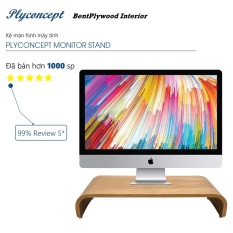 [HCM]Kệ đỡ màn hình máy tính Plyconcept Monitor Stand uốn cong – Gỗ Sồi chịu lực nặng hơn 70 kg