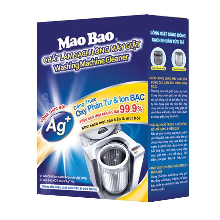 Combo 02 hộp bột tẩy vệ sinh lồng máy giặt Ag+ Mao Bao 306g - Tặng 01 chai nước giặt...
