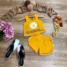 Bộ 2 dây hoa cúc chất cotton co dãn 4 chiều cho bé từ 8-18kg