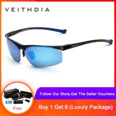 VEITHDIA Aluminum Magnesium Rimless Mens Sunglasses Polarized Sun Glasses Eyewear Accessories For Men 6587
