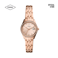 Đồng hồ nữ Fossil Scarlette Micro Three-Hand Date dây thép không gỉ ES5038 – màu rose gold