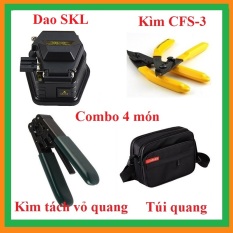 COMBO 4 – Dao cắt sợi quang SKL+ Kìm tuốt sợi quang CFS-3 + Kìm tách vỏ quang + Túi đựng