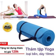 Thảm Tập Yoga Gym Nhập Khẩu Hàn Quốc Vân Sọc tặng quà túi đựng thảm và dây buộc thảm sang trọng (Nhiều Màu)