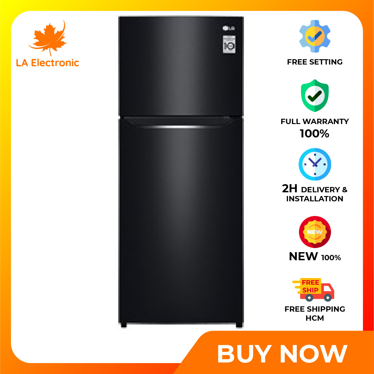 [Trả góp 0%] – LG Inverter 187 liter refrigerator GN-L205WB Full VAT – Free shipping HCM