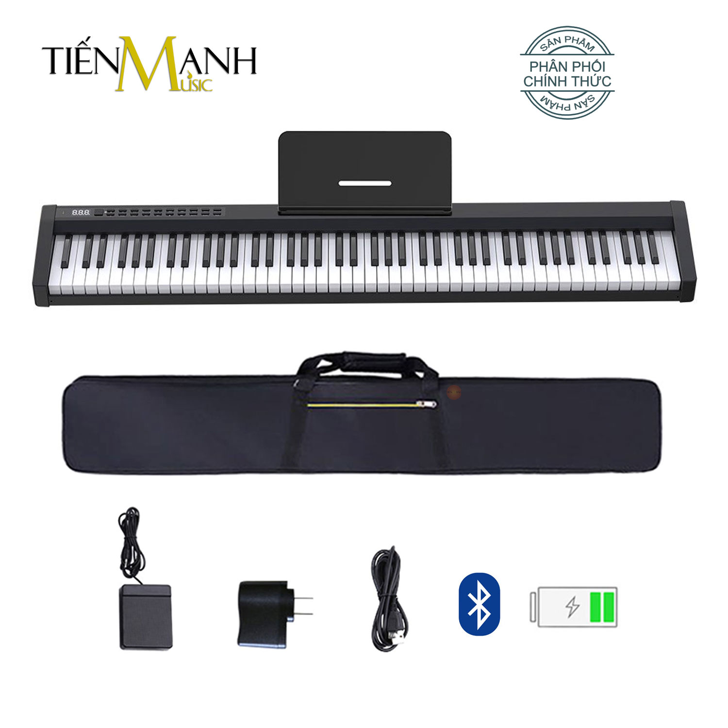 [Trả góp 0%] [New Model] Đàn Piano Điện Konix PH88CL - 88 Phím nặng Cảm ứng lực Có Loa, Bluetooth,...