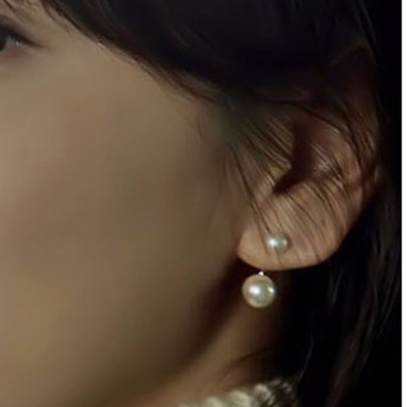 Bông tai ngọc trai hình cánh cung thời trang khuyên tai tòng teng bạc nữ TK-BT03