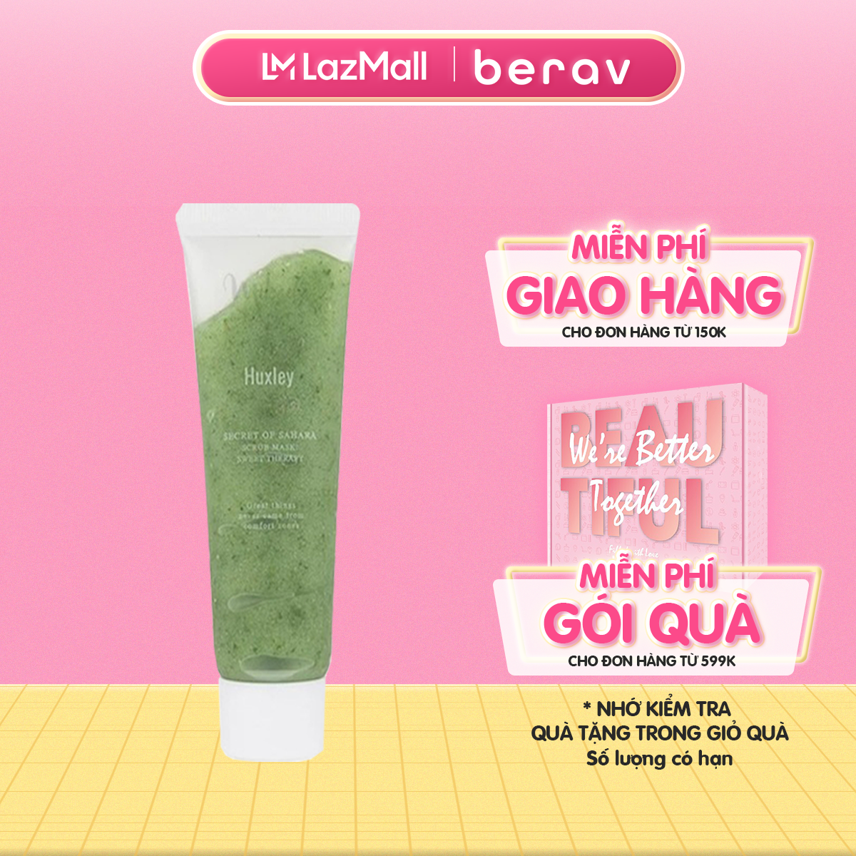 MẶT NẠ TẨY TẾ BÀO CHẾT Chiết Xuất Xương Rồng HUXLEY Secret of Sahara Scrub Mask: SWEET THERAPY