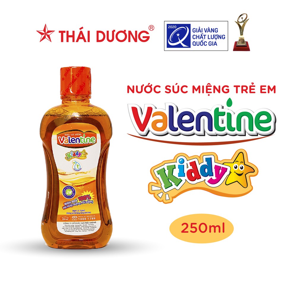 Nước súc miệng trẻ em Valentine Kiddy dung tích 250ml sản phẩm của Sao Thái Dương