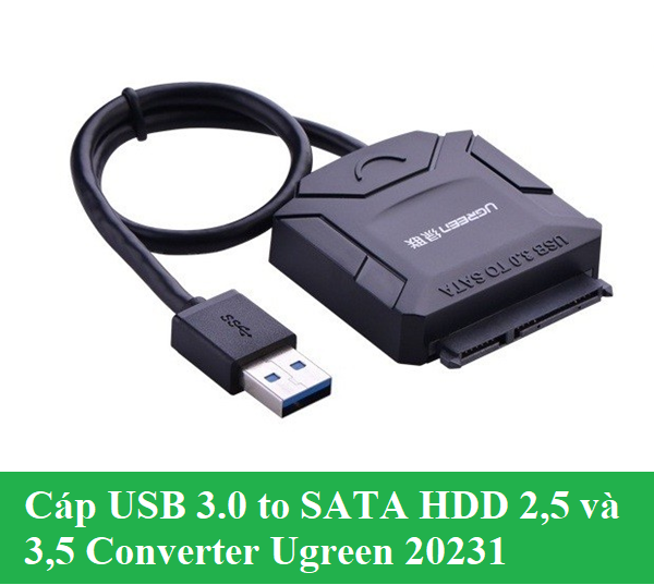 Cáp USB 3.0 to SATA HDD 2,5 và 3,5 Converter Ugreen 20231 cao cấp