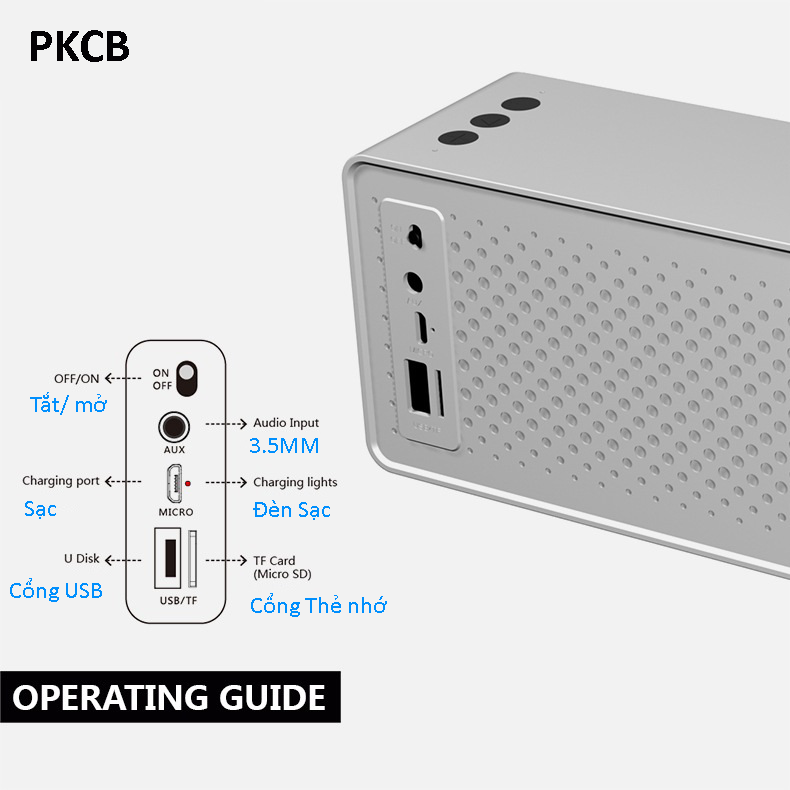 Loa Bluetooth Speaker không dây 10W PKCB2 - Hàng chính hãng