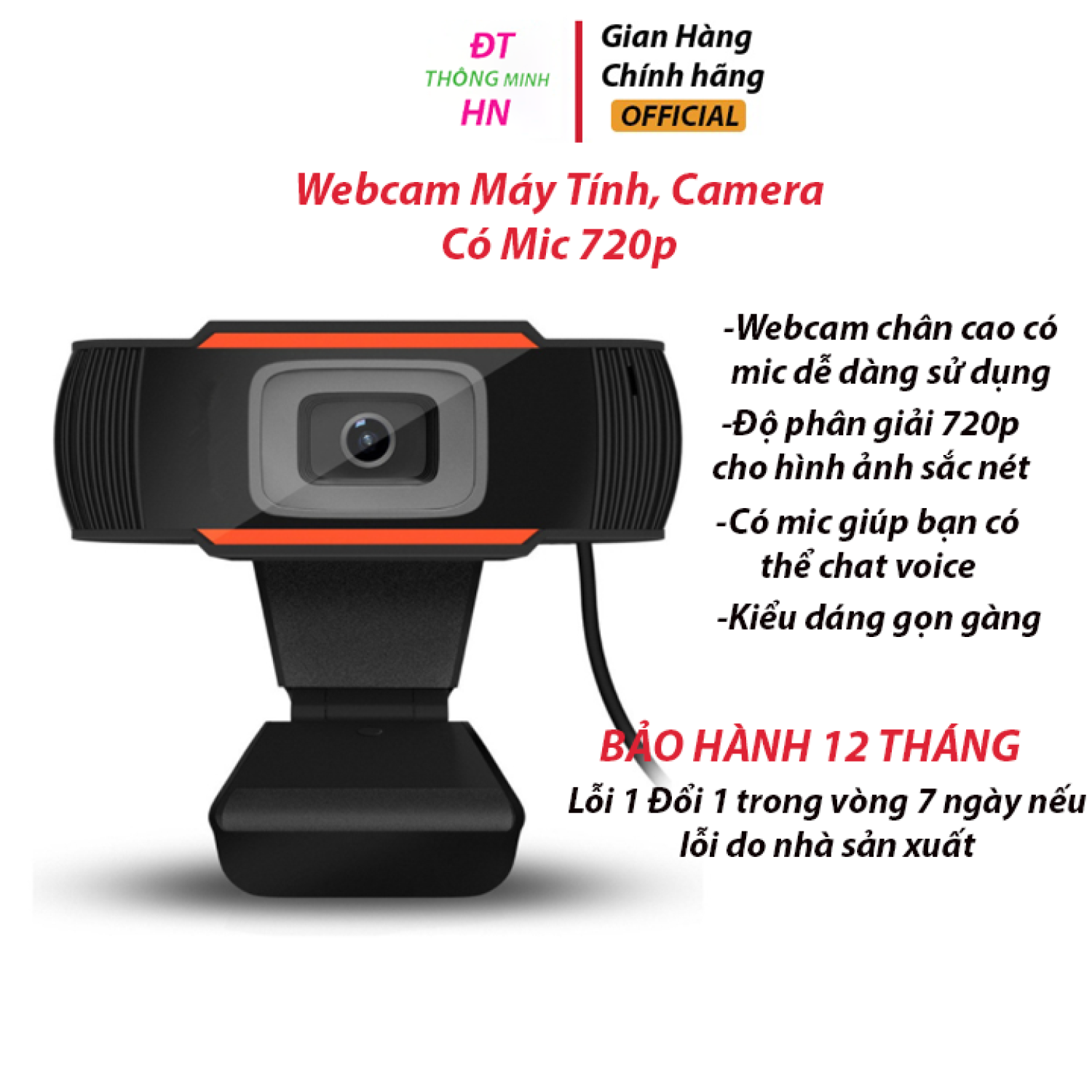 (lᴏại 1)Webcam Máy Tính, Camera Có Mic 720p Cho Laptop Học Online Qua ZOOM, Trực Tuyến – Hội Họp – Gọi Video Hình Ảnh Sắc Nét