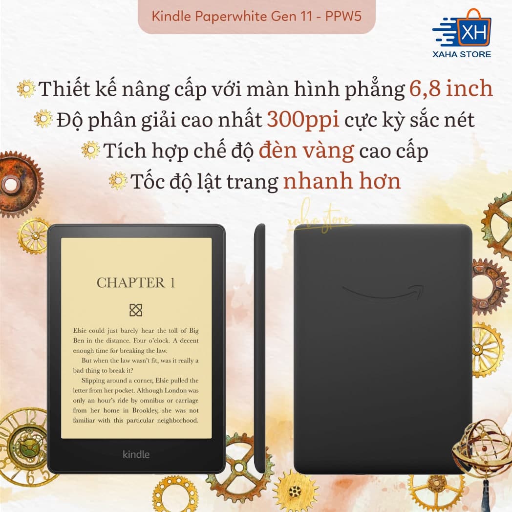[Trả góp 0%] Kindle Paperwhite 5 Gen 11th 2021 NEW 100% - Đèn Vàng - Màn Hình 6.8 Inch (Kindle...