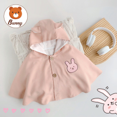 Áo choàng chống nắng Bunny họa tiết hình đáng yêu vải Linen cho bé