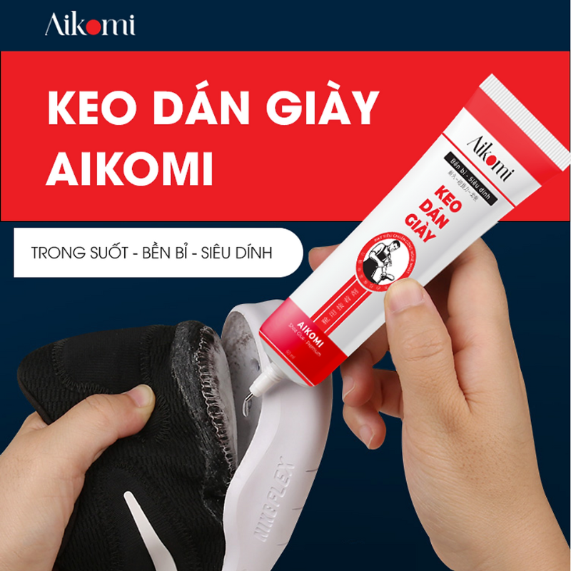 Keo dán giày thể thao Aikomi loại tốt siêu dính keo trong suốt chịu nước bền bỉ không hại da...