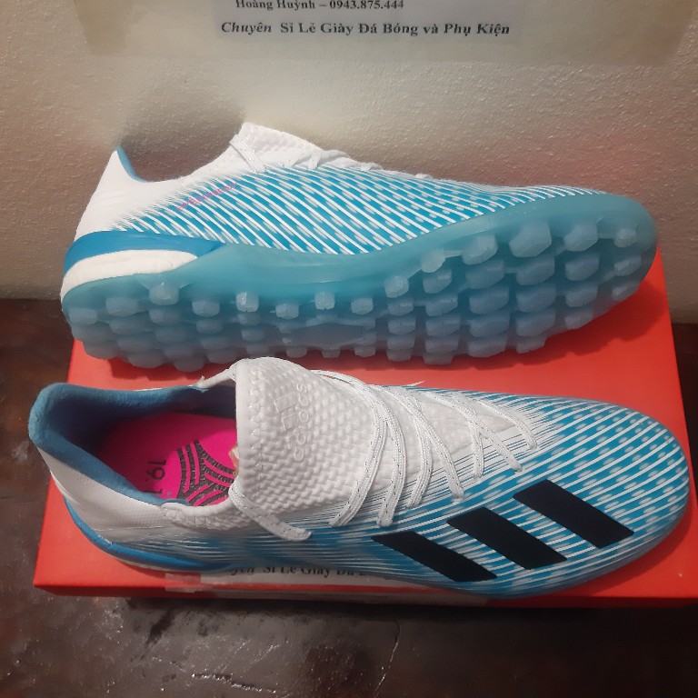 【Lincoln Sports】Giày bóng đá Adidas，Giày đá bóng TQ Adidas X19.1 TF xanh ngọc